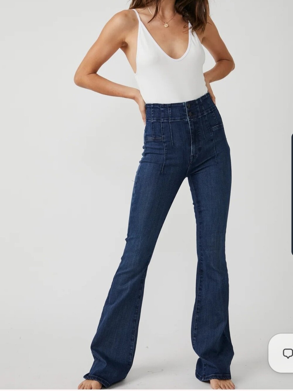 Free People We The FREE NIGHT SKY Jayde High Rise Flare Jeans Sz 25